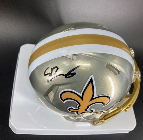 NFL - Saints Spencer Rattler Signed Flash Mini Helmet