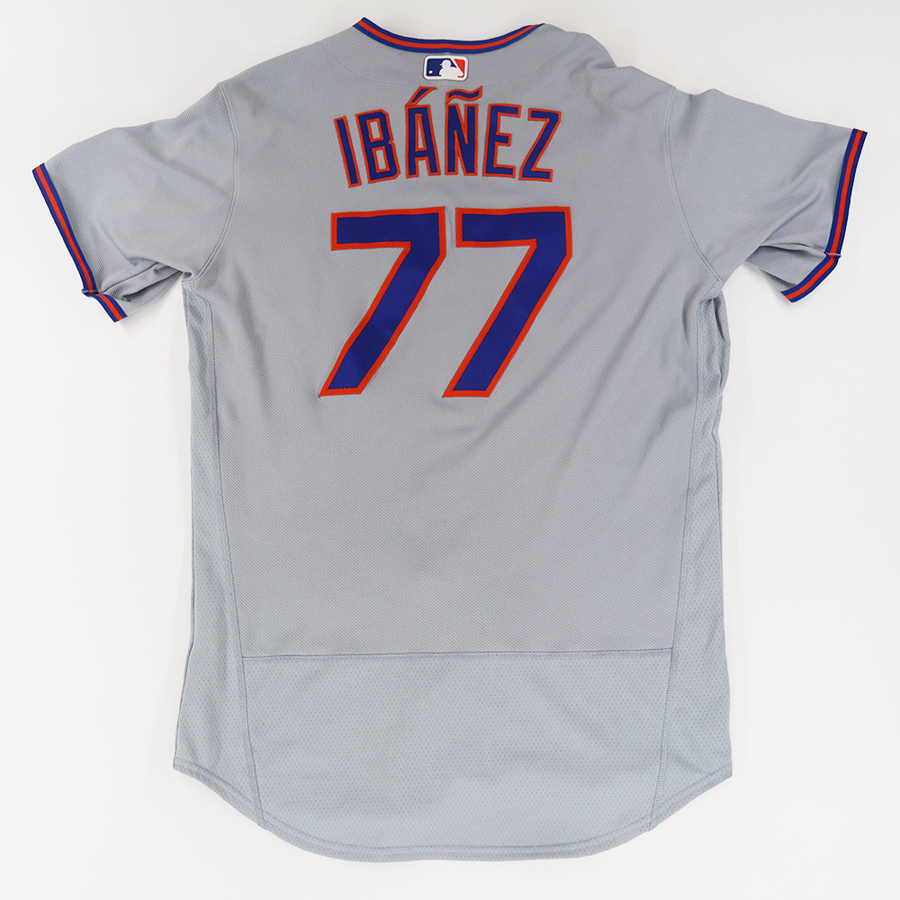 Andy Ibáñez #77 - Game-Used Road Grey Jersey - Mets vs. Angels - 5
