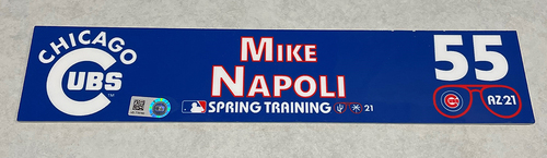 Photo of Mike Napoli 2021 Spring Training Locker Nameplate