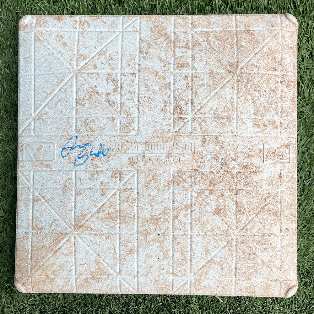 Brett Baty 22 Autographed Game Used 1st Base Innings 46; Baty