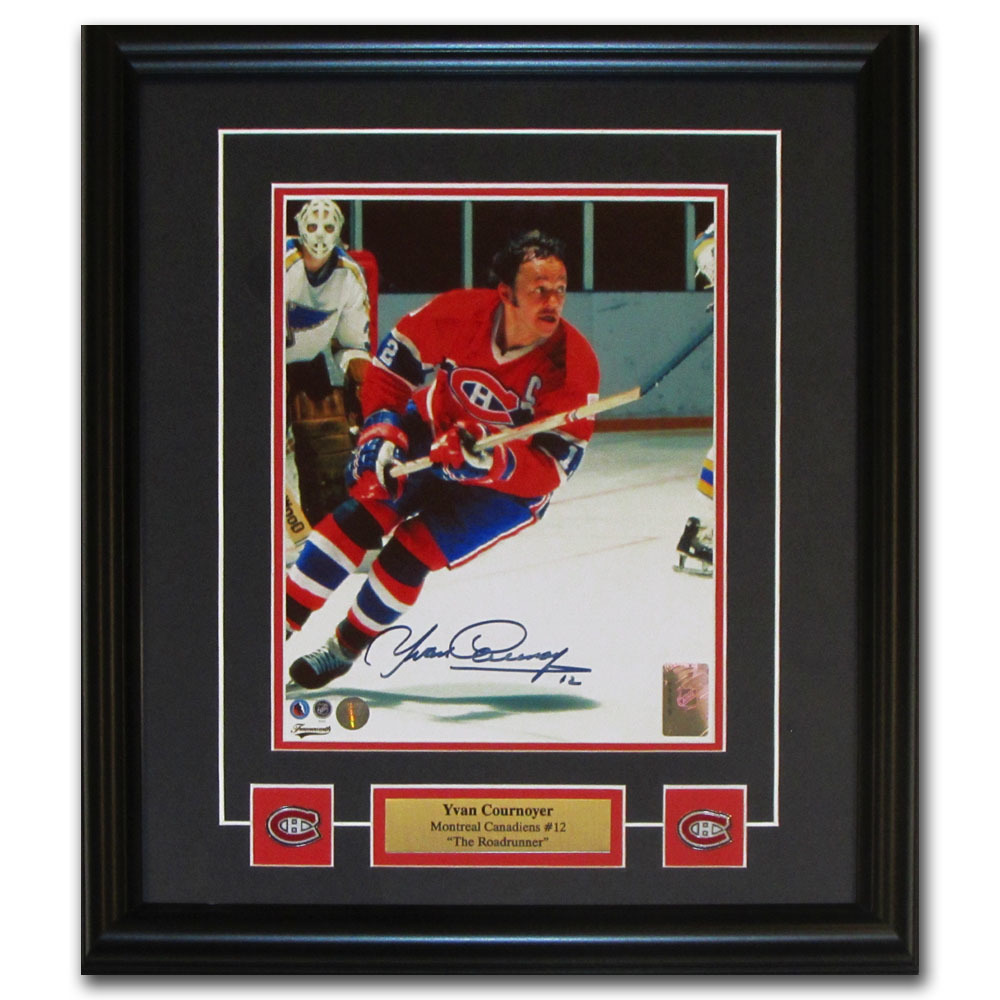 Yvan Cournoyer Autographed Montreal Canadiens Framed 8X10 Photo