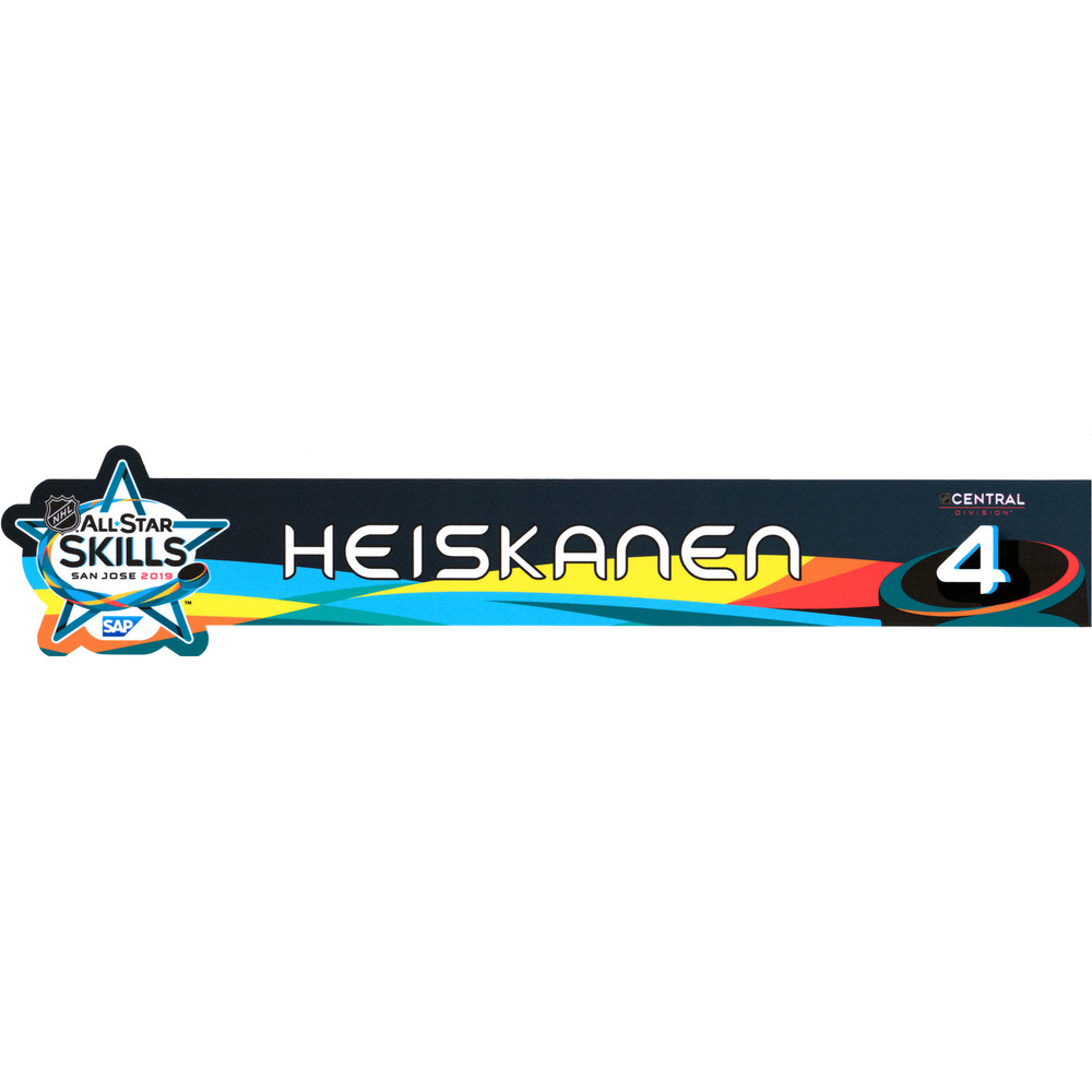 Miro Heiskanen Dallas Stars Event-Used #4 Locker Nameplate from All-Star Skills Competition