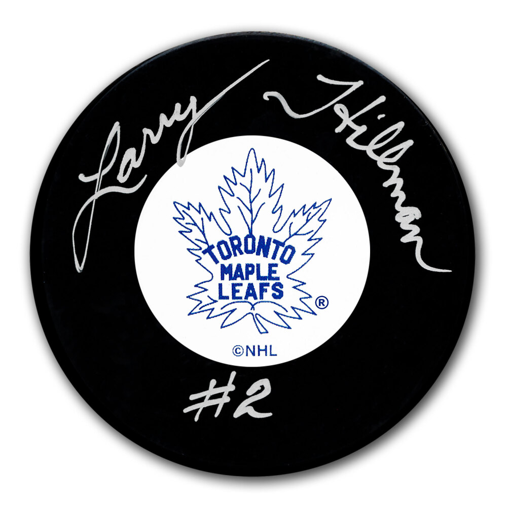 Larry Hillman Toronto Maple Leafs Original 6 Autographed Puck