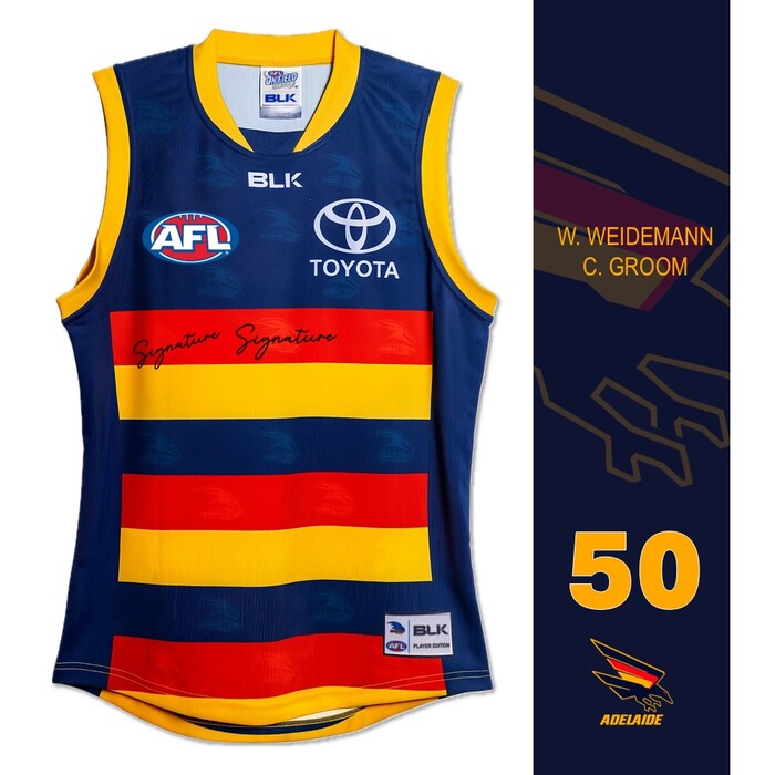Photo of AFL Adelaide Crows #50 Past & Current Players Signed Guernsey