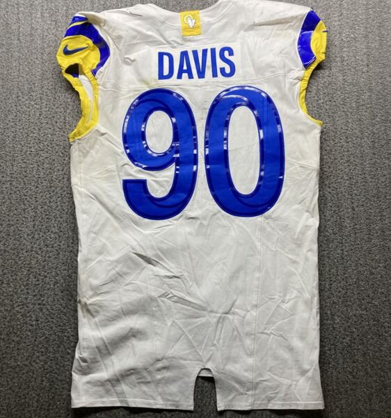 London Games - Rams Tyler Davis Game Worn Jersey (10/19/2025) Size 46 Wi...