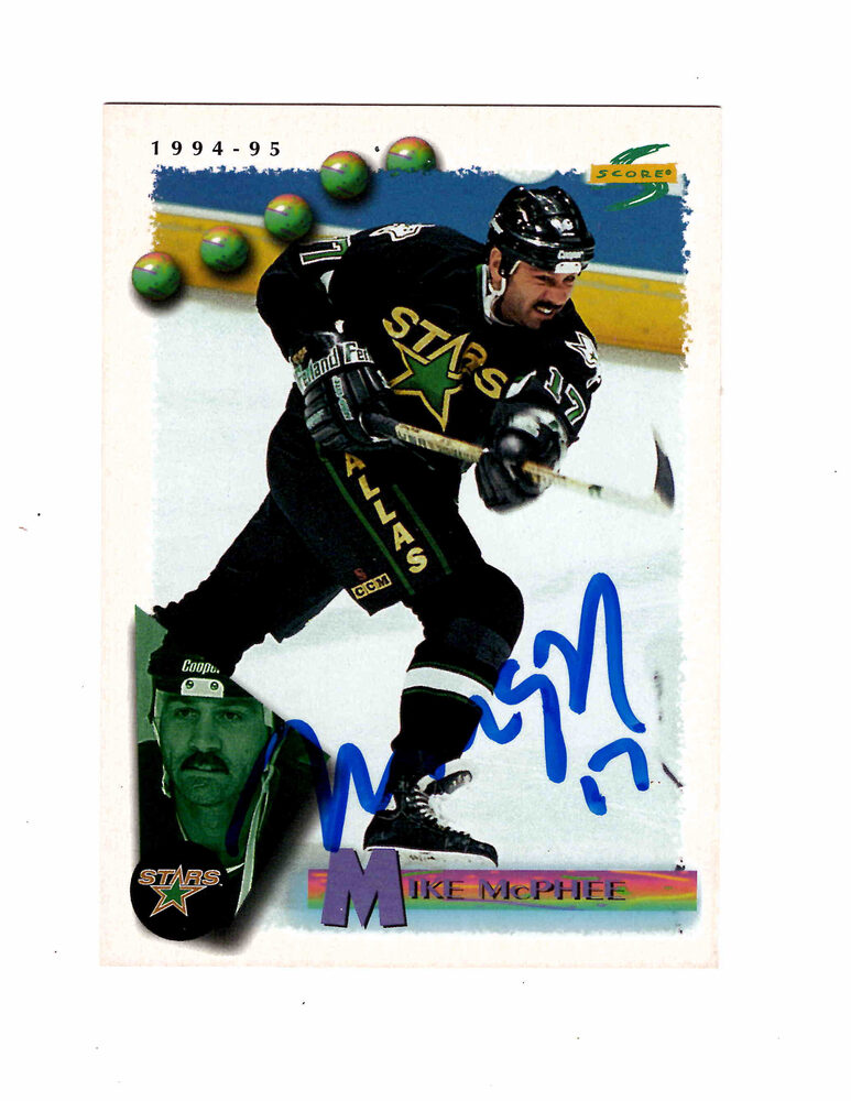 Mike McPhee Autographed 1994-95 Score 1994 #17 Hockey Card