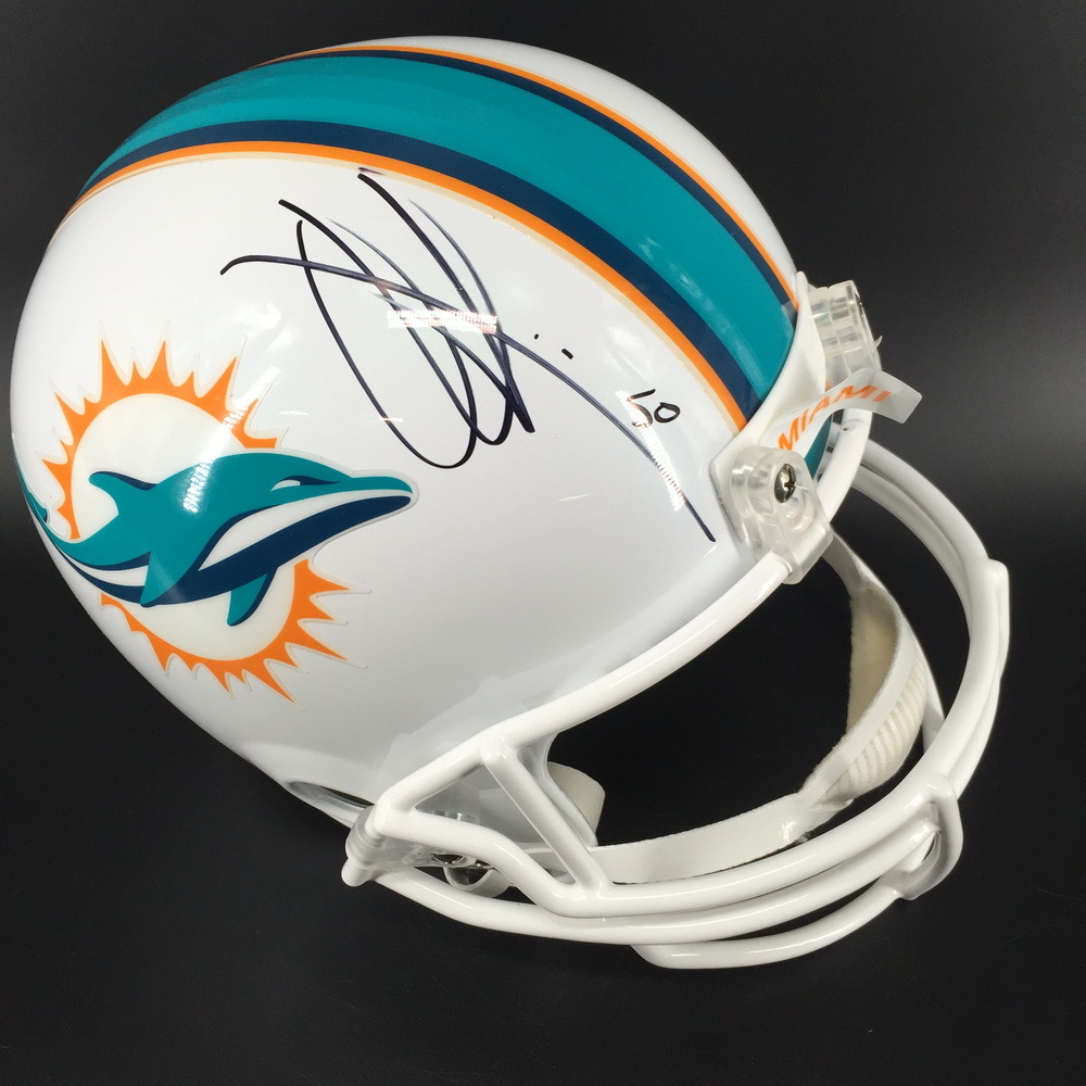 NFL Auction Dolphins Olivier Vernon Signed Replica Helmet