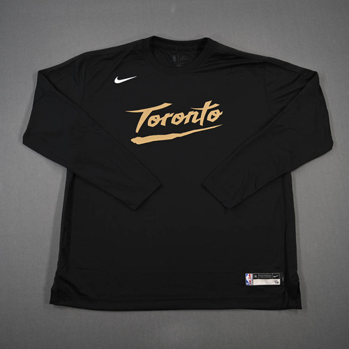 Image of Baynes, Aron - Toronto Raptors - Game-Issued City Edition Long-Sleeved Shooting Shirt - 2020-21 NBA Season