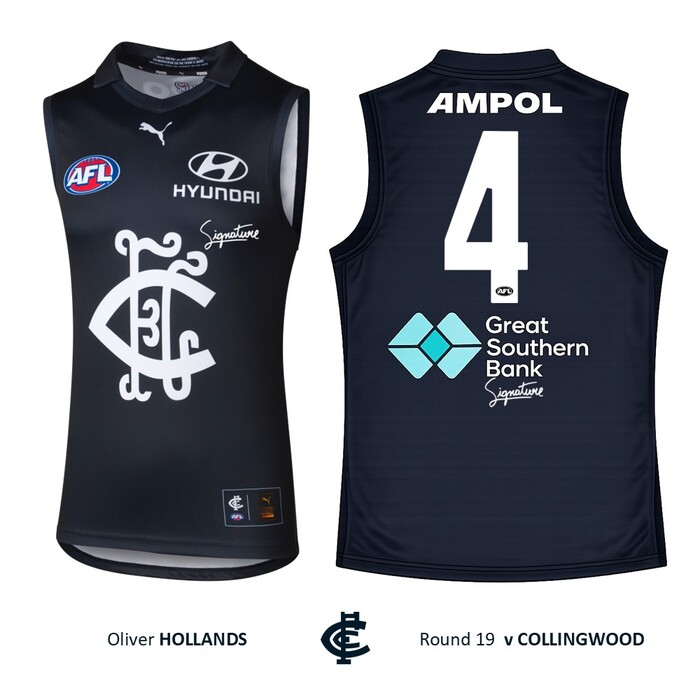 Photo of Oliver Hollands #4 Carlton 2026 Heritage Guernsey