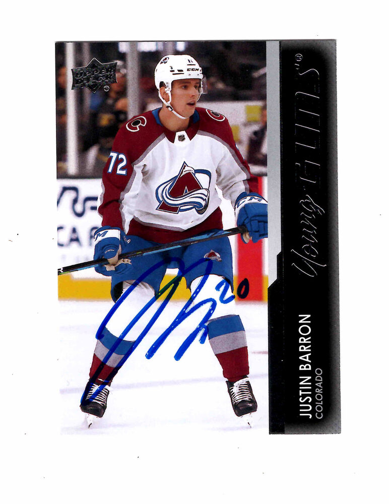 Justin Barron Autographed Young Guns Hockey Card