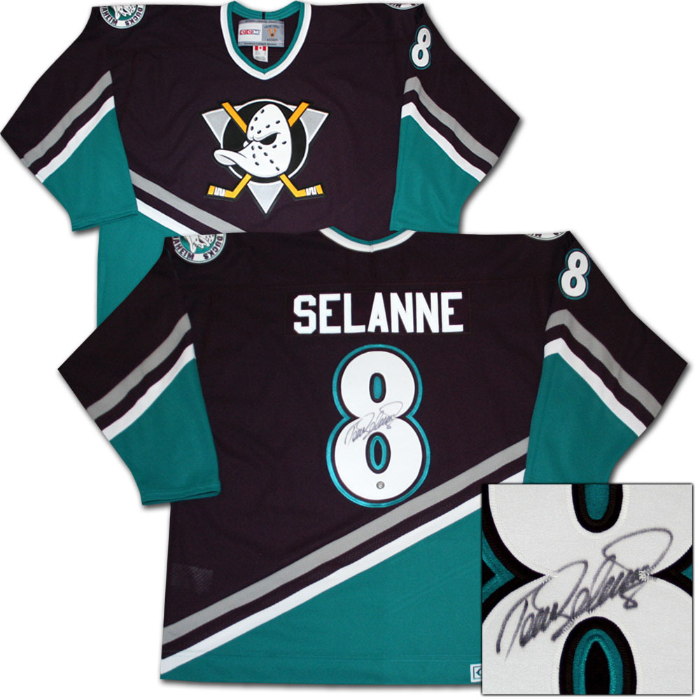 Teemu Selanne Autographed Anaheim Ducks Vintage Jersey