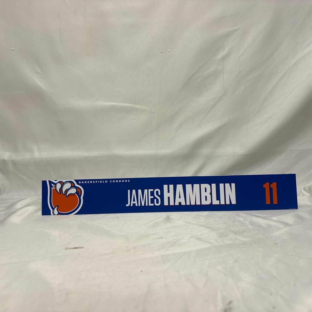 2024-25 Bakersfield Condors Locker Room Nameplate - #11 James Hamblin