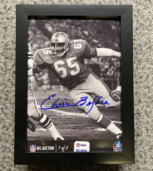HOF - Oilers Elvin Bethea NFL Auction Exclusive Signed 5x7 Photo Individ...