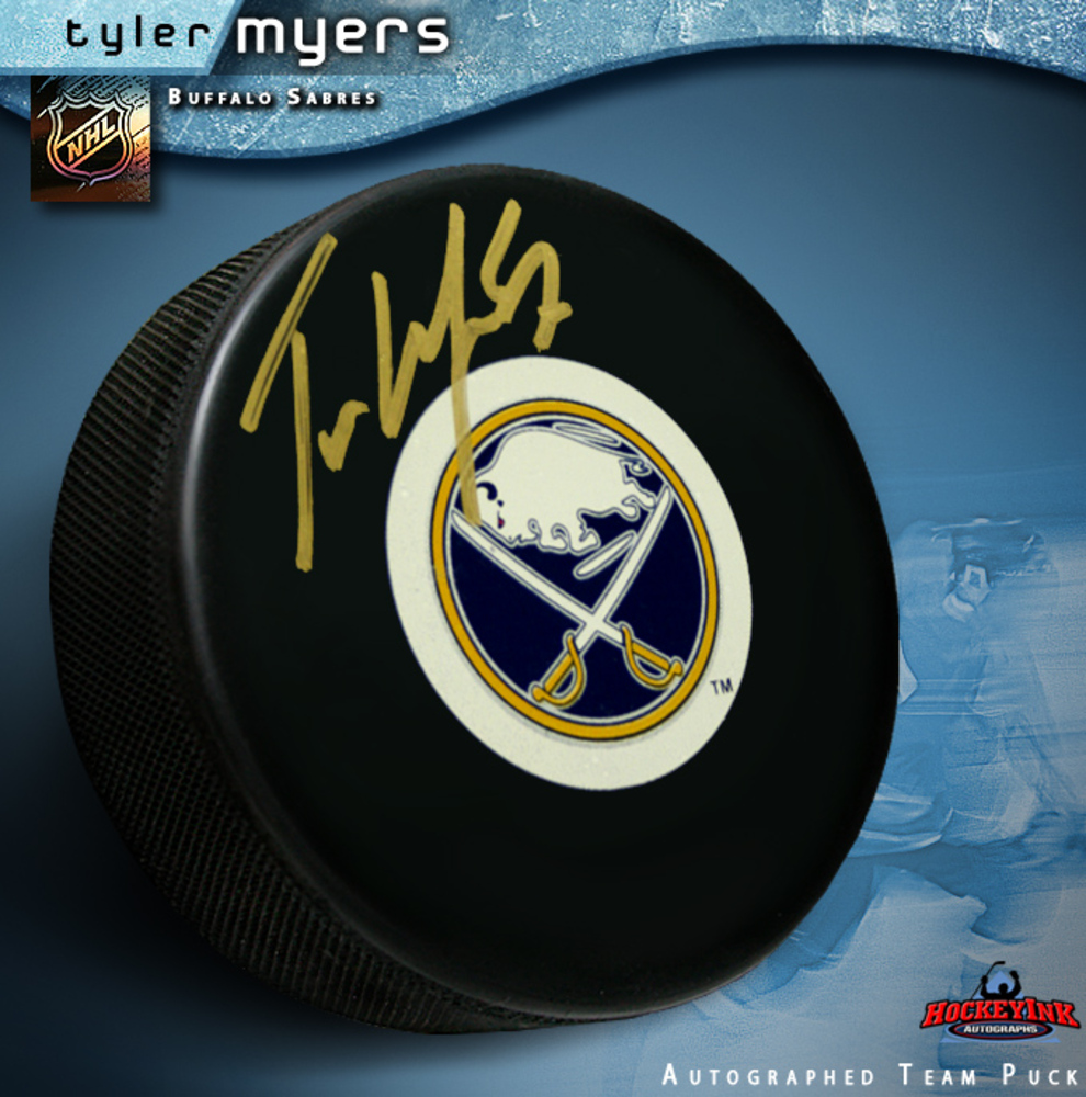 TYLER MYERS Signed Buffalo Sabres Puck