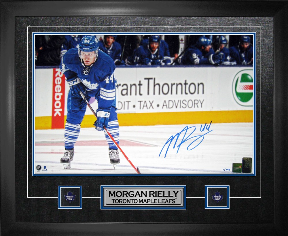 Morgan Rielly Signed 16x20 Virtual Framed Leafs Blue Action LE299