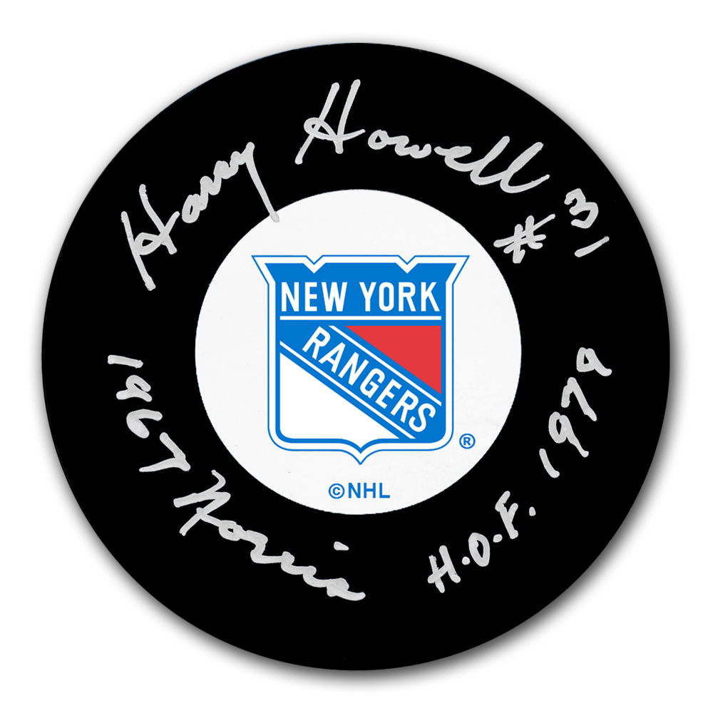 Harry Howell New York Rangers HOF 1979 Norris Autographed Puck