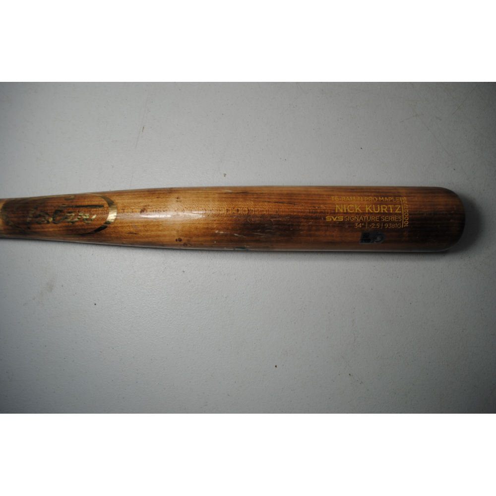 Nick Kurtz Game-Used Broken Bat - Natural Tater Bats TB-RA13-N Pro