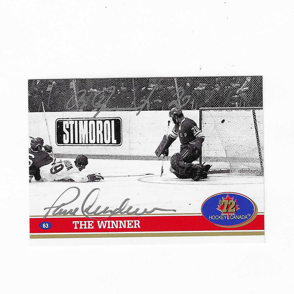 Paul Henderson & Vladislav Tretiak Autographed 1972 Summit Series Card