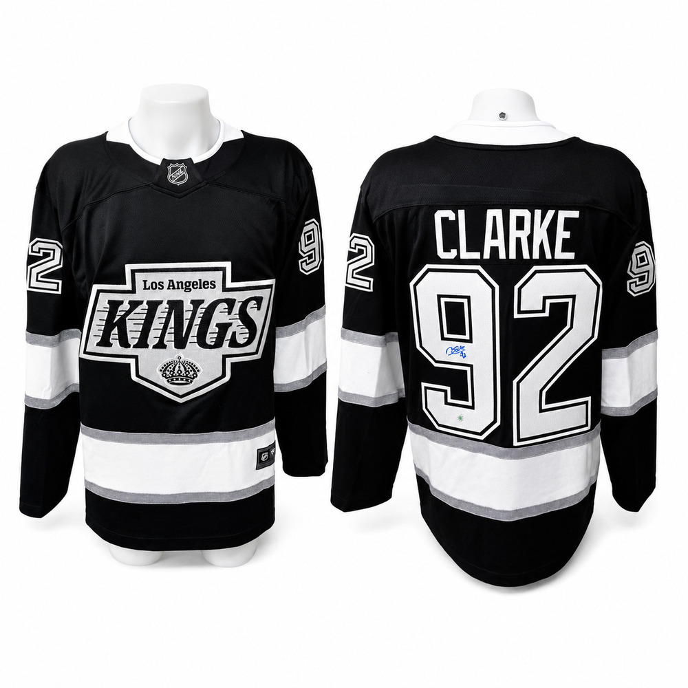 Brandt Clarke Autographed Los Angeles Kings Home Fanatics Breakaway Jersey