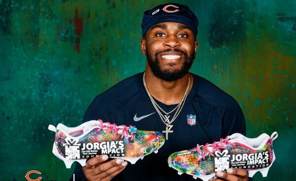 MCMC - Bears Jaylon Johnson Custom Cleats 2025 Season Size 11 - Proceeds...