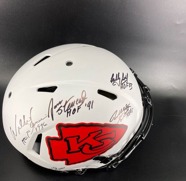 HOF - Chiefs Multi Sign Lunar Eclipse Authentic Helmet Signed By Chiefs ...