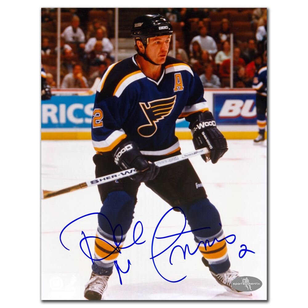 Al MacInnis St. Louis Blues ACTION Autographed 8x10