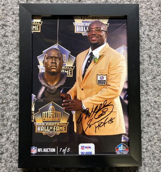 HOF - Chiefs Will Shields NFL Auction Exclusive Signed 5x7 Photo Individ...