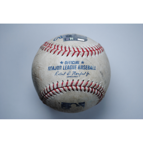 Photo of Game-Used Baseball - 8/10/26 vs. TB - H: Tyler Soderstrom - P: Freddy Peralta - Strikeout | H: Jacob Wilson - Foul Ball