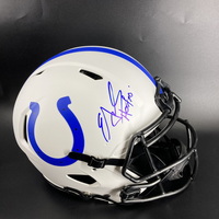 HOF - Colts Edgerrin James Signed Authentic Lunar Eclipse Speed Helmet &...
