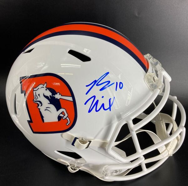 NFL - Broncos Bo Nix Signed Replica Throwback Helmet