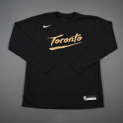 Image of Boucher, Chris - Toronto Raptors - Game-Issued City Edition Long-Sleeved Shooting Shirt - 2020-21 NBA Season