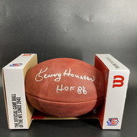 HOF - Oilers Ken Houston Signed Authentic Football with HOF 86 Inscription