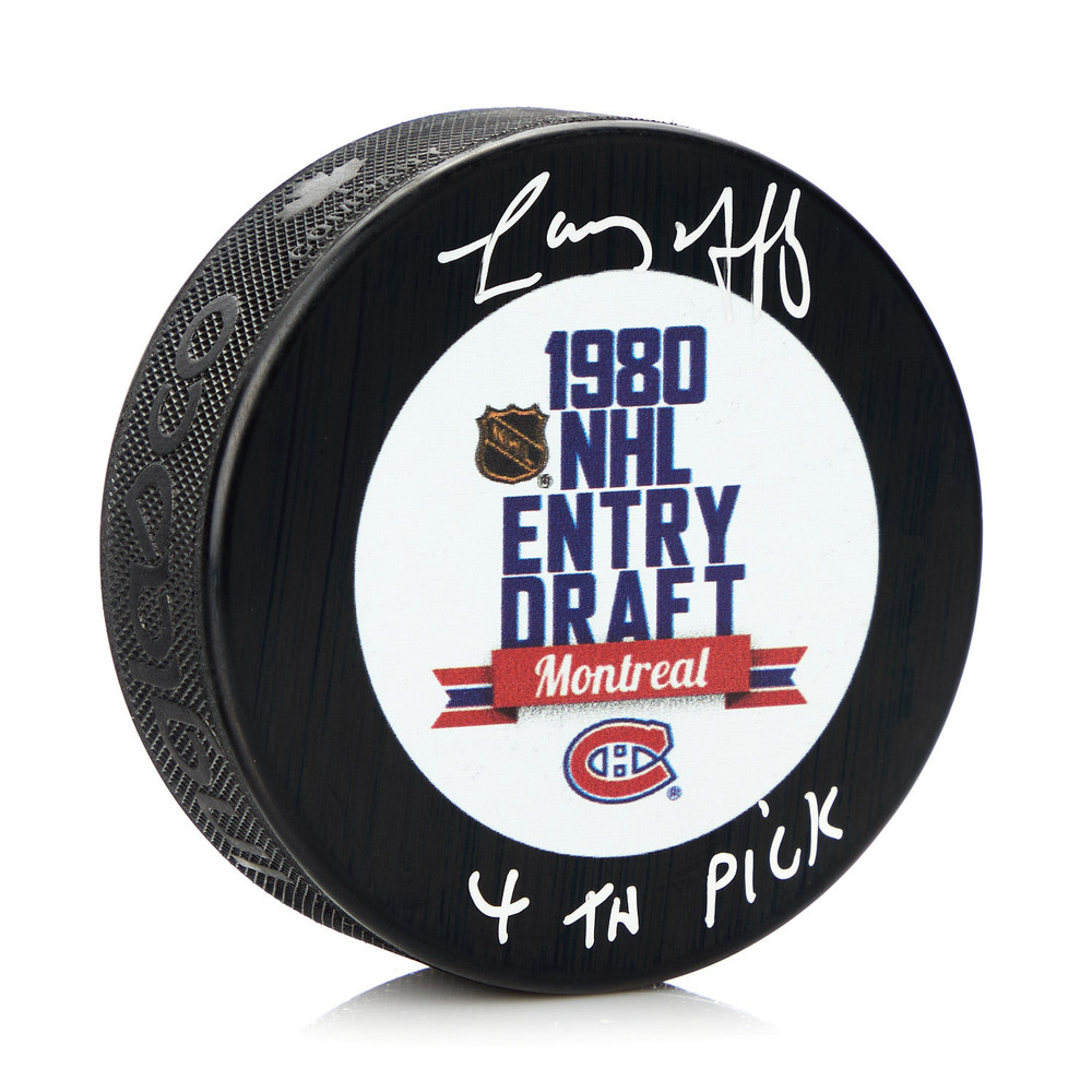 Larry Murphy Signed 1980 NHL Entry Draft Puck with 4th Pick Note
