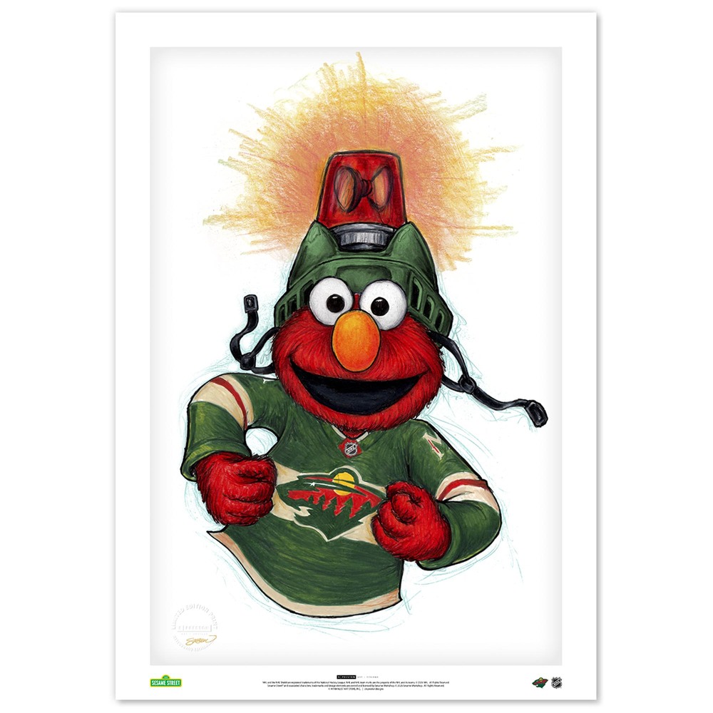 Elmo Loves Goals! x Minnesota Wild Limited Edition Print by S. Preston