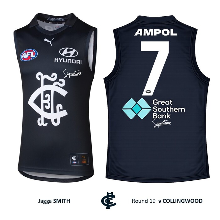 Photo of Jagga Smith #7 Carlton 2026 Heritage Guernsey
