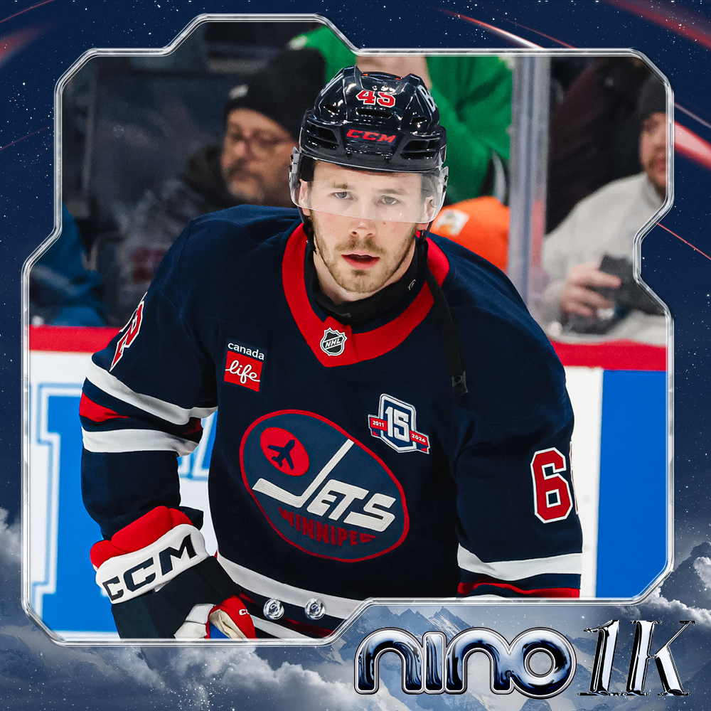 Cole Koepke #45 Warmup Worn Nino Niederreiter Commemorative Jersey