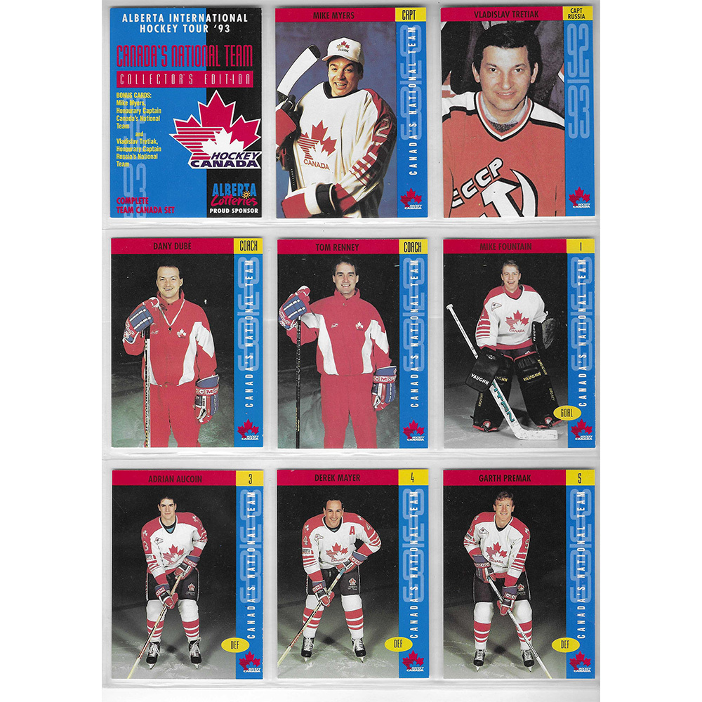 1993 Hockey Canada National Team Collector's Set - w/Bonus Mike Myers & Vladislav Tretiak Card