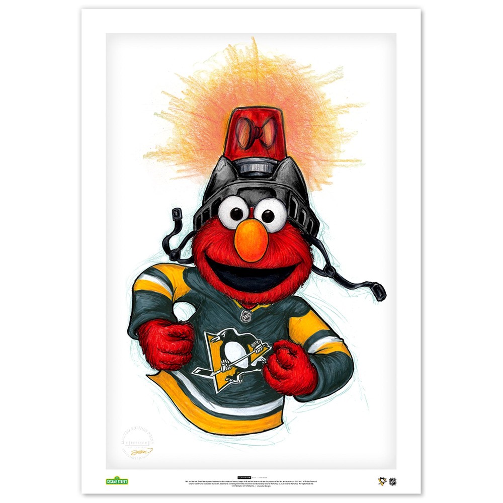 Elmo Loves Goals! x Pittsburgh Penguins Limited Edition Print by S. Preston