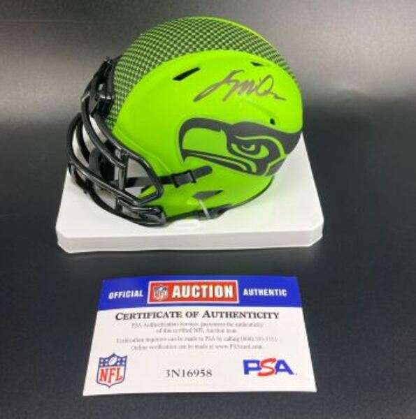 NFL - Seahawks Jalen Milroe Signed Rave Mini Helmet