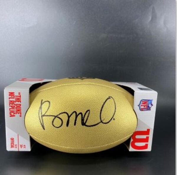 NFL - Bears Rome Odunze Signed Gold Composite Football