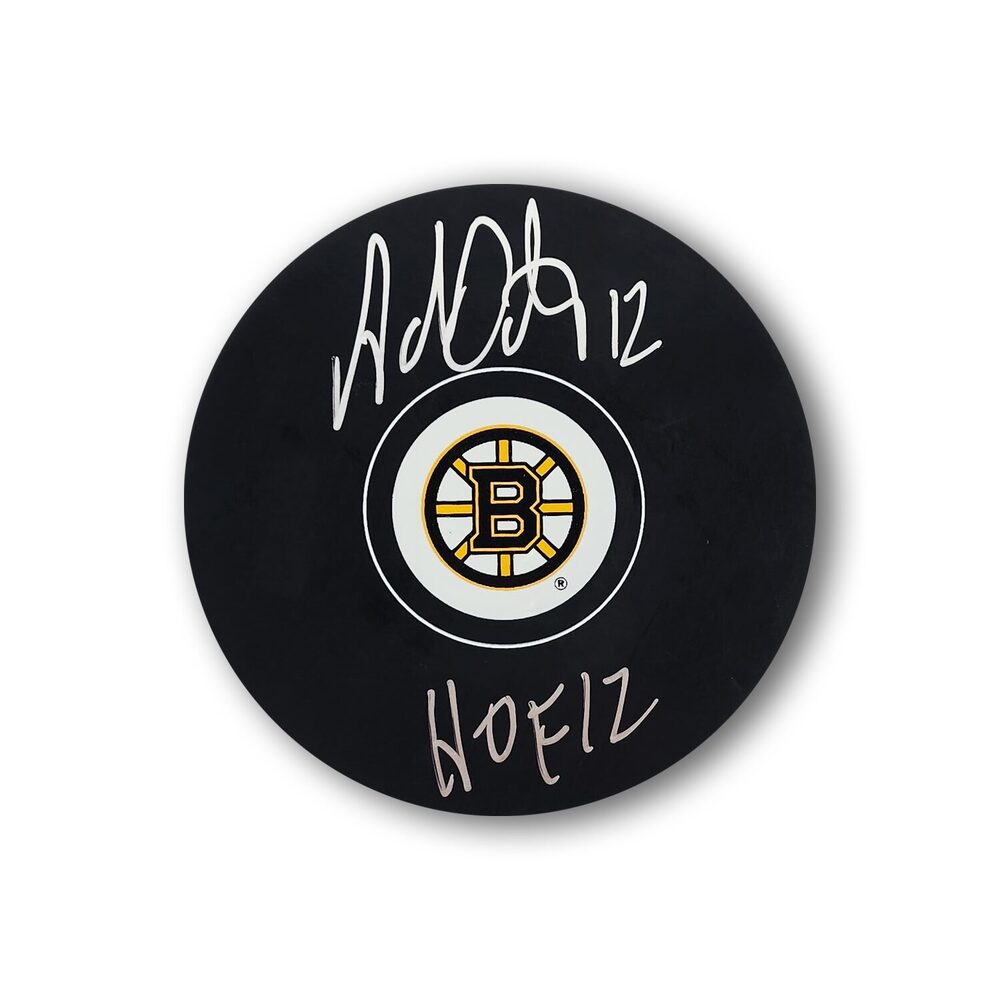 Adam Oates Autographed Boston Bruins Hockey Puck HOF 12