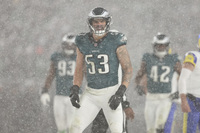 Red Cross- Eagles Zack Baun Signed Game Worn Jersey 1.19.25 Divisional P...