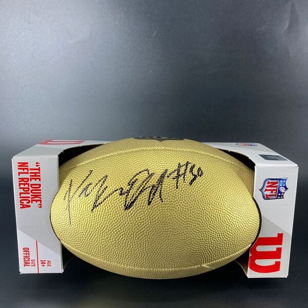 NFL - Steelers Daijun Edwards Signed Gold Composite Football