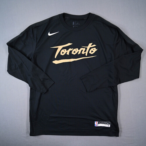 Image of Flynn, Malachi - Toronto Raptors - Game-Issued City Edition Long-Sleeved Shooting Shirt - 2020-21 NBA Season