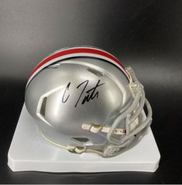 NFL - Ohio State Carnell Tate Signed Mini Helmet