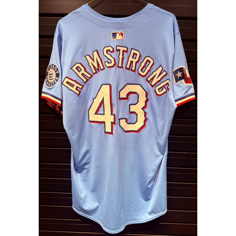 Shawn Armstrong #43 Texas Rangers Game-Used 2025 Light Blue