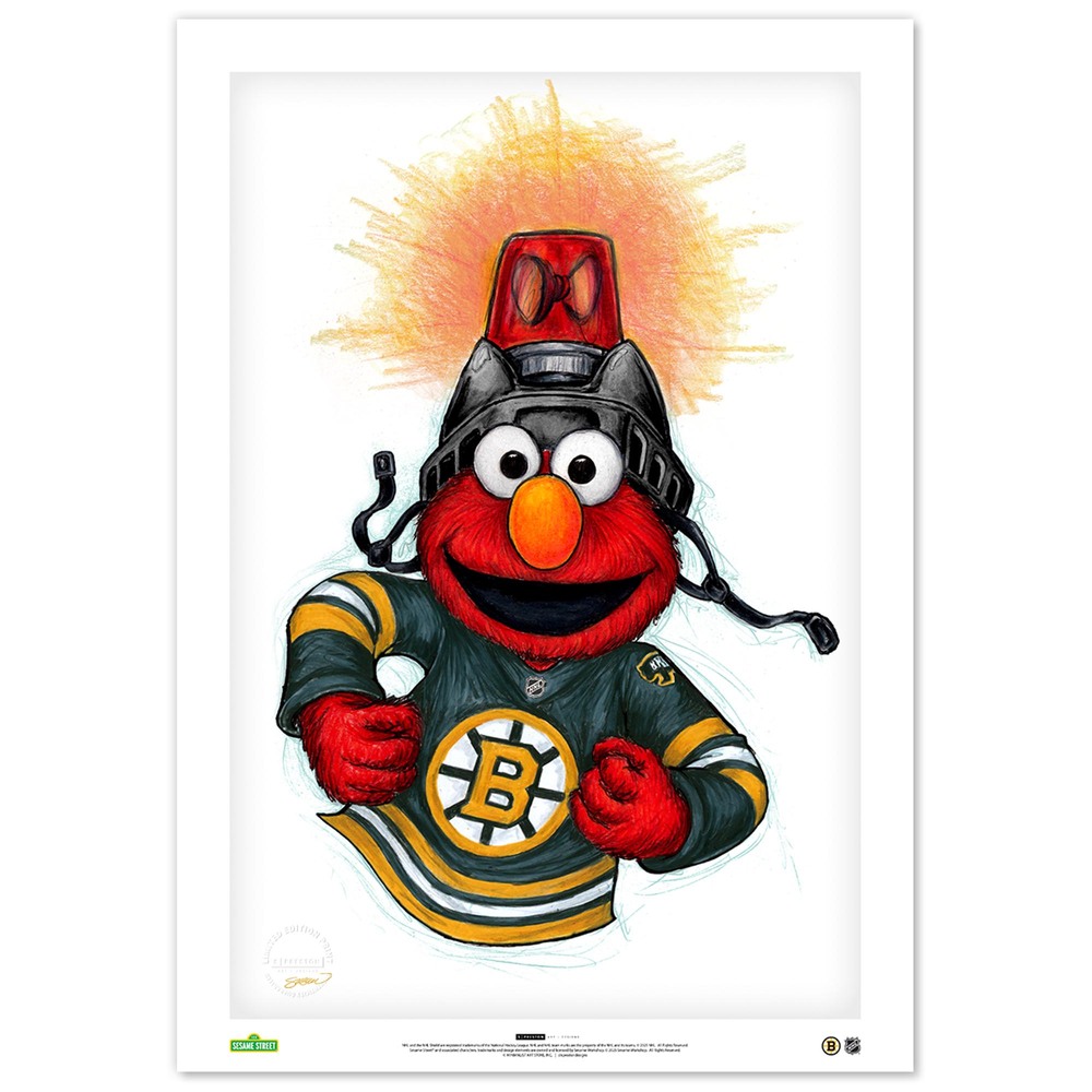Elmo Loves Goals! x Boston Bruins Limited Edition Print by S. Preston