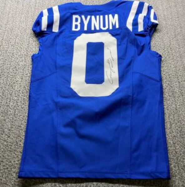 Crucial Catch - Colts Cam Bynum Signed Game Issued Jersey Size 40 With I...