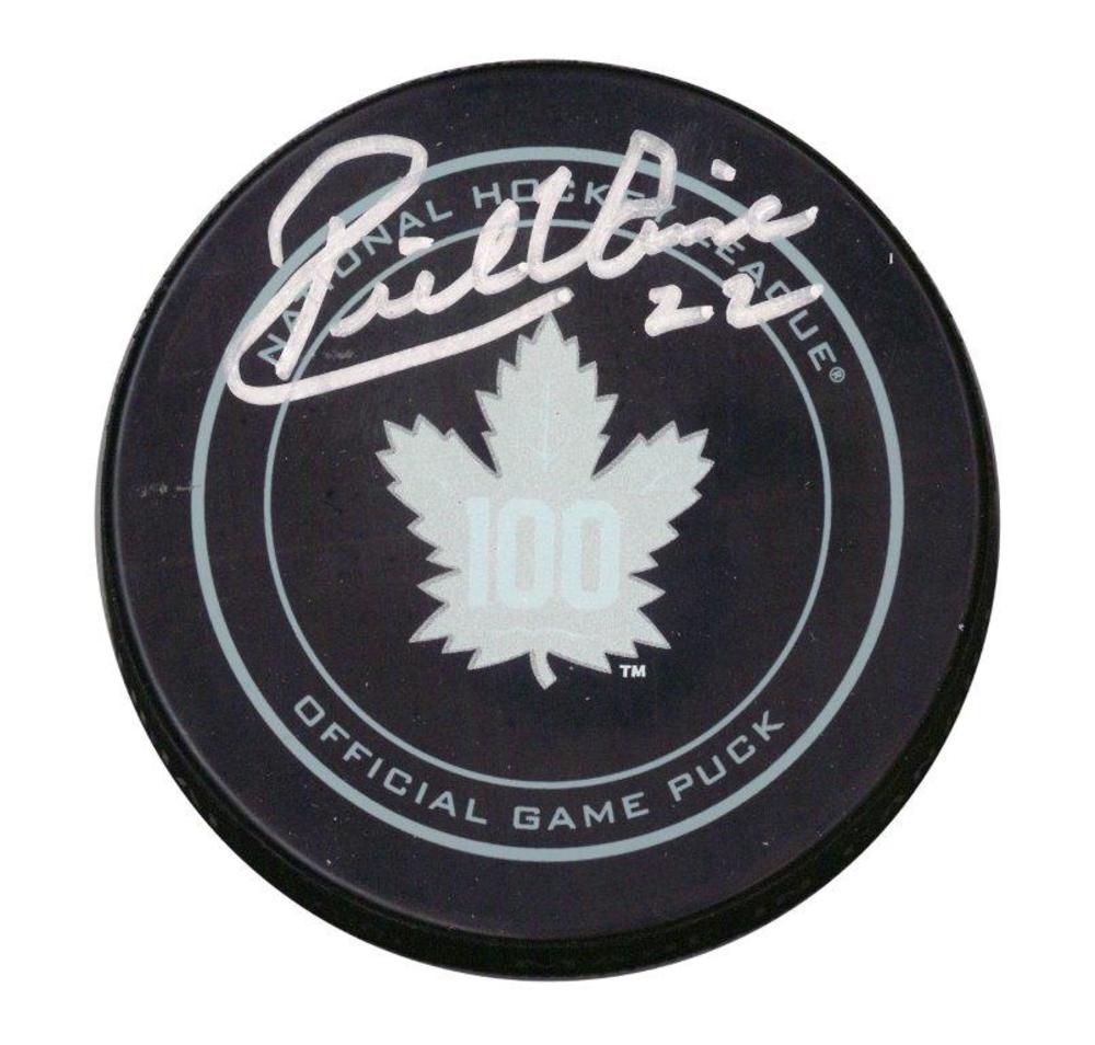 Rick Vaive Signed Puck Leafs 100th Anniversary