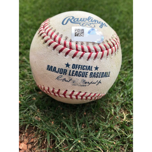 Game-Used Baseball: KLUBER NO-HITTER GAME - 5/19/2021 - NYY @ TEX - Corey Kluber Strikes Out Nick Solak For 2nd of 9 Strikeouts Recorded That Night - Bottom 1